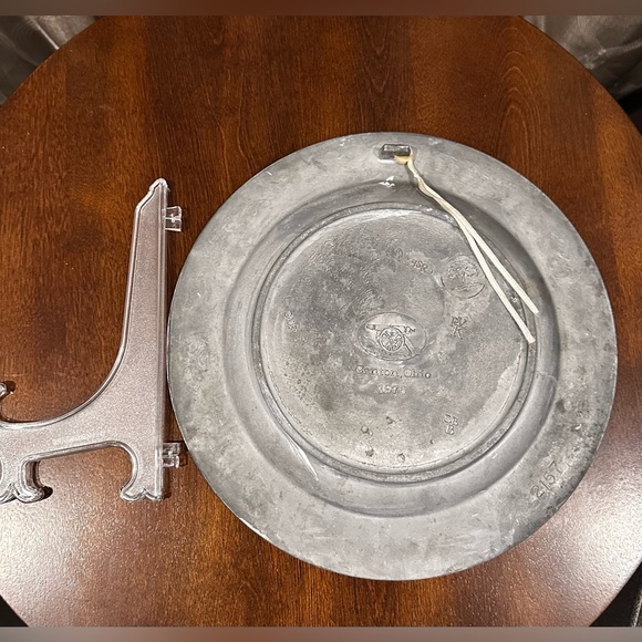 Great American Revolution 1776 Vintage Plate Solid Pewter & Porcelain inlay - Picture 4 of 10